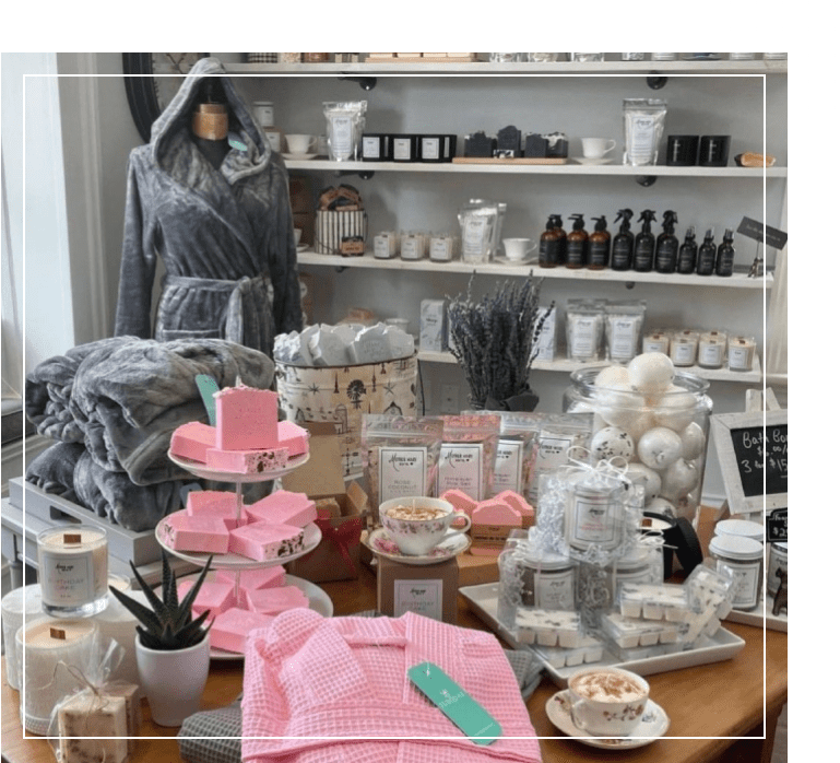 A room filled with lots of items on display.