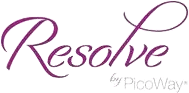 A green background with purple lettering and the word resolv written in it.